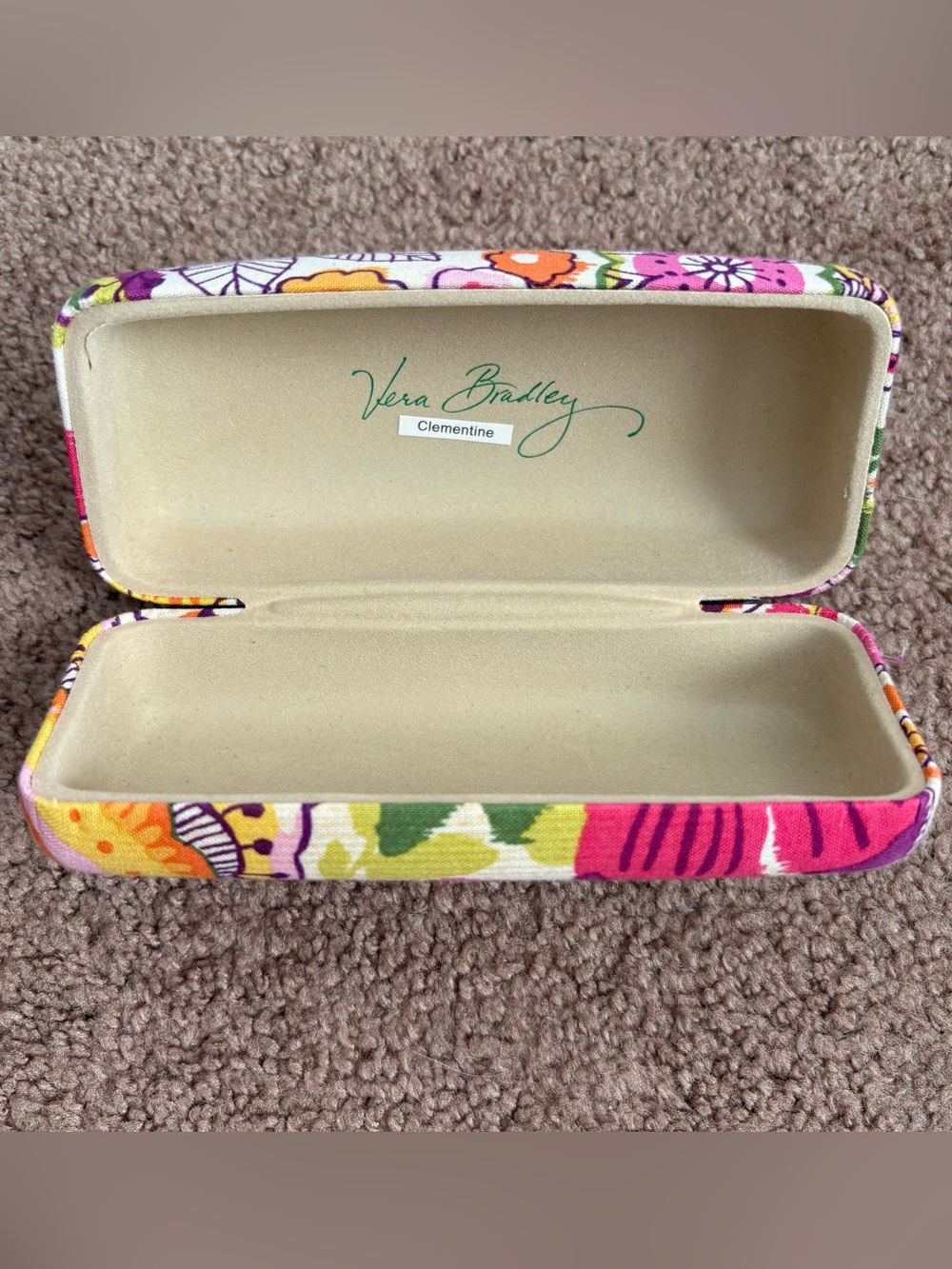 Vera Bradley Clementine Floral Multicolor Fabric Clamshell Hard Glasses Case - Picture 2 of 4